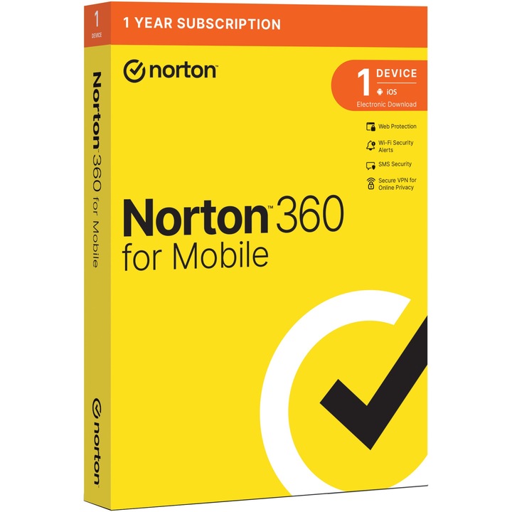 Norton 360 Mobile Security pentru Android 2024 1 An Licenta electronica
