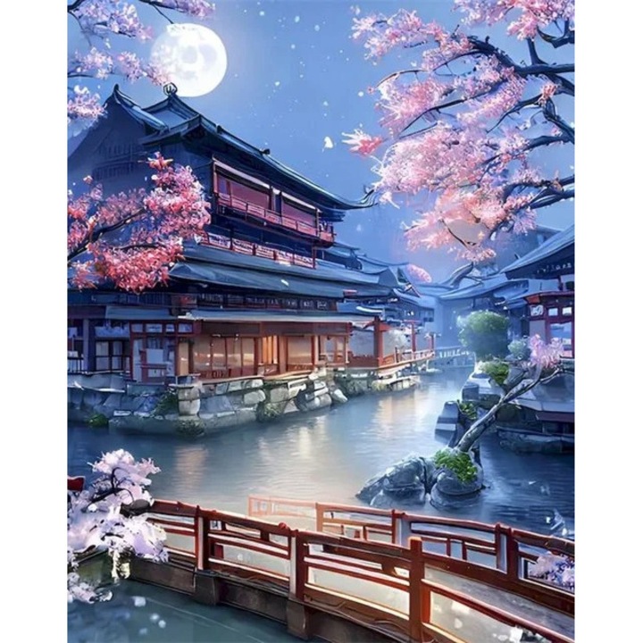 Set mozaic de broderie cu diamante 5D, Model DP251, 30x40 cm, Multicolor