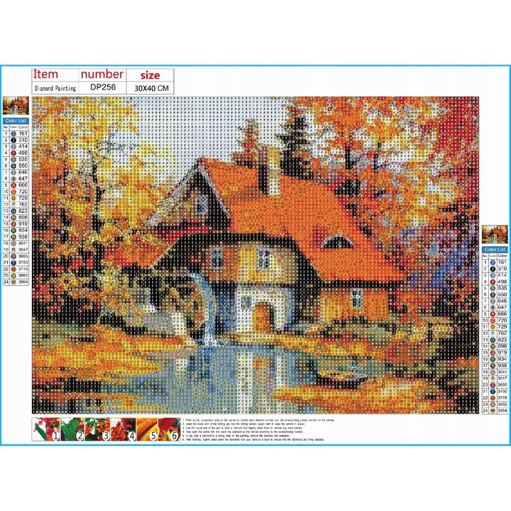 Диамантена бродерия 5D комплект мозайка, Модел DP256, 30x40 см, Многоцветна