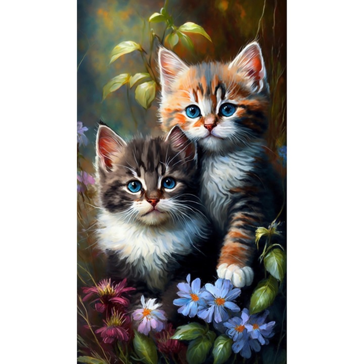 Set mozaic de broderie cu diamante 5D, Model DP207, 30x40 cm, Multicolor