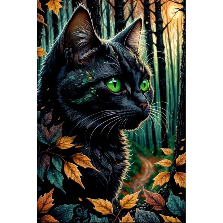 Set mozaic de broderie cu diamante 5D, Model DP204, 30x40 cm, Multicolor