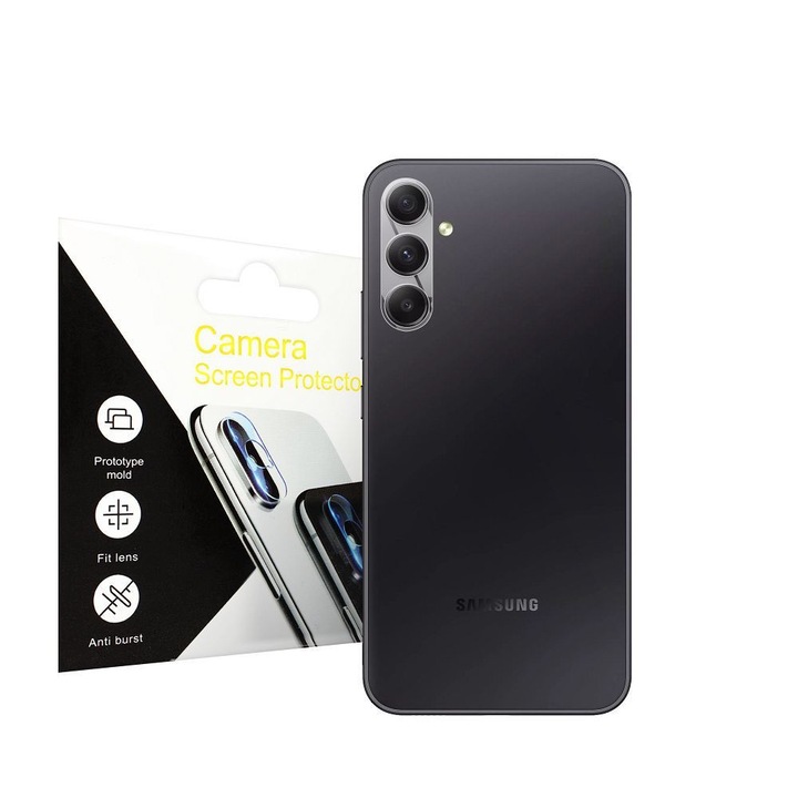 Samsung Galaxy S24 Plus 5G (S24+ 5G) съвместимо стъклено фолио, закалено, 3D, протектор за обектив, протектор за камера