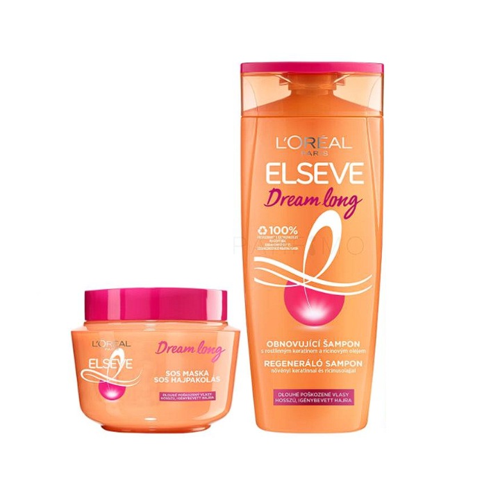 Set ingrijire par Sampon L’Oreal Paris Elseve Dream Long reparator 400 ml si Masca de par L’Oreal Paris Elseve S.O.S. Dream Long 300 ml