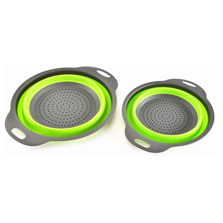 Strecuratoare pliabila, set 2 bucati, din silicon, maximizeaza spatiul, rezistenta la caldura, durabila, nu se deformeaza, se curata rapid si usor - FOLDRAIN