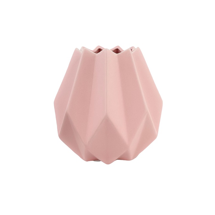 Декоративна керамична ваза за цветя "Алба" 13.5х8, Розова