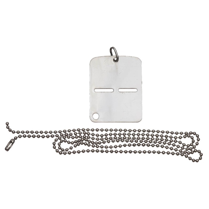 Placuta identificare, Demobil, otel inoxidabil, cu lant, pentru barbati