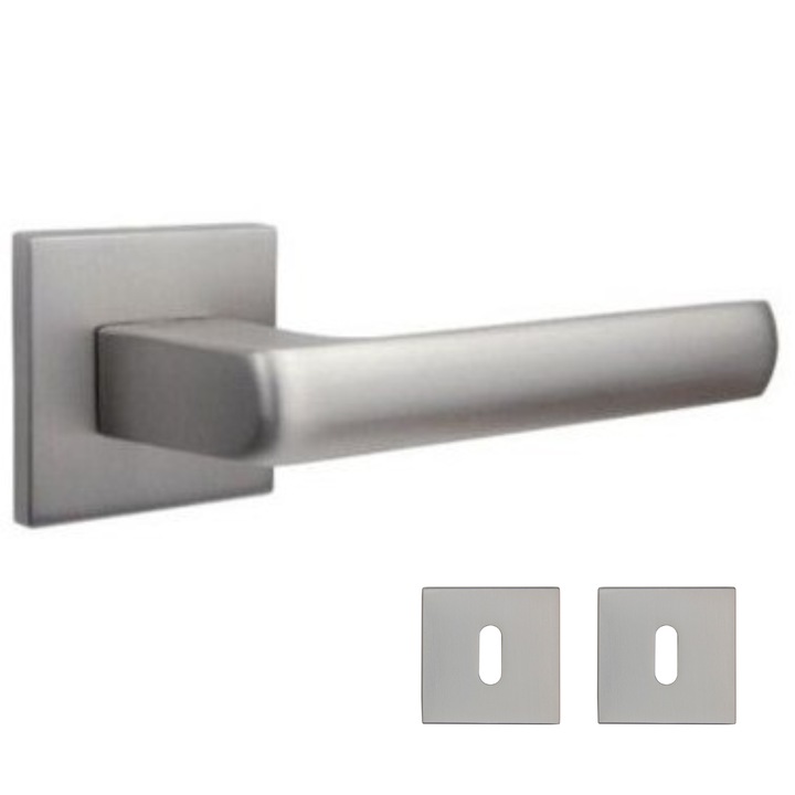 Maner usa interior AVIOR nichel mat cu rozete de cheie