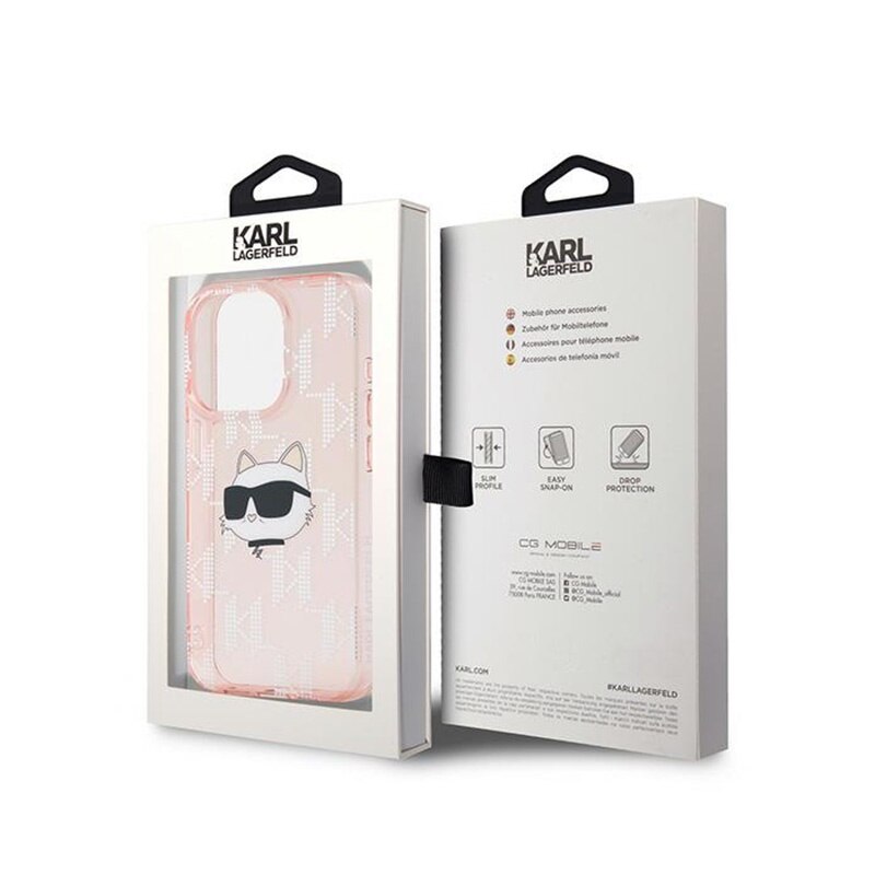 Husa telefon, Karl Lagerfeld, Pentru iPhone 15 Pro Max, Roz