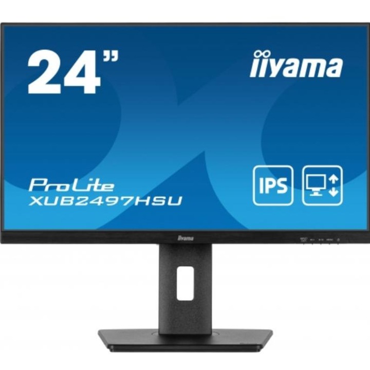 Monitor IPS LED Iiyama 23,8" XUB2497HSU-B1, Full HD 1920 x 1080, HDMI, DisplayPort, hangszórók, Pivot, 100 Hz, 1 ms fekete