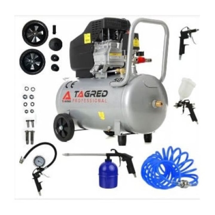 Compresor aer 50L 8 bar 300L min + kit scule (TA301+)