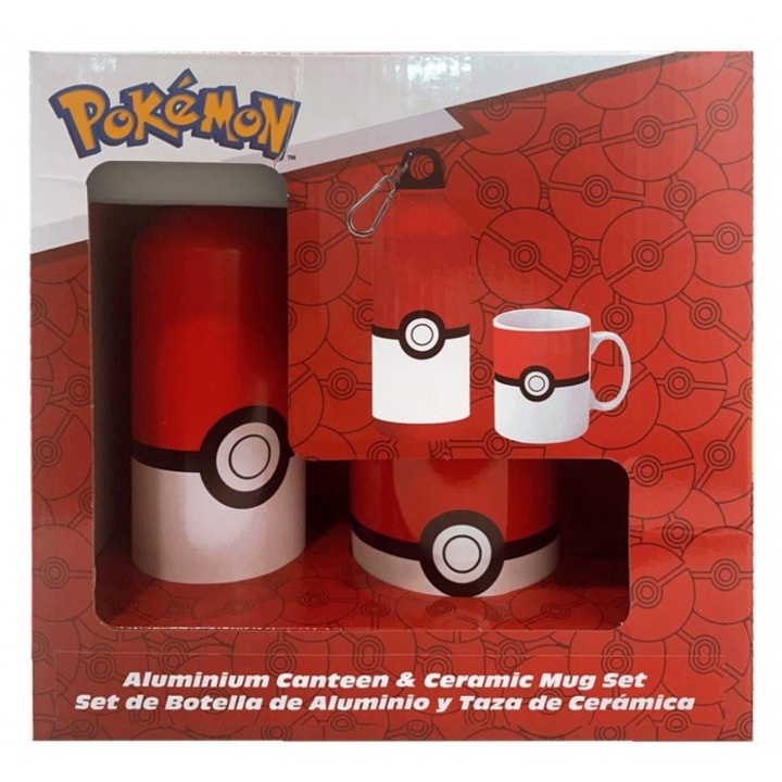 Pokémon porcelán bögre és alumínium kulacs szett Díszdobozban