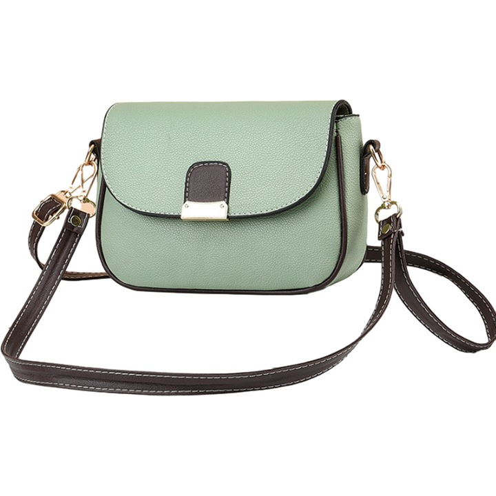 Geanta pentru femei, geanta crossbody, design trendy, 21x14x7cm, culoare verde Poliuretan