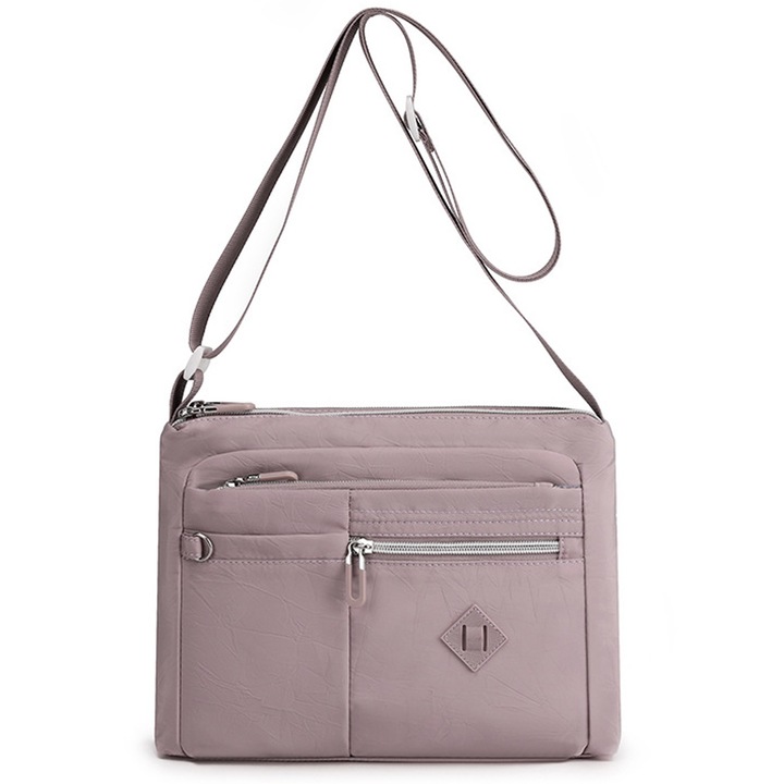 QttvbTna válltáska, nylon, lila, 27x22x5cm