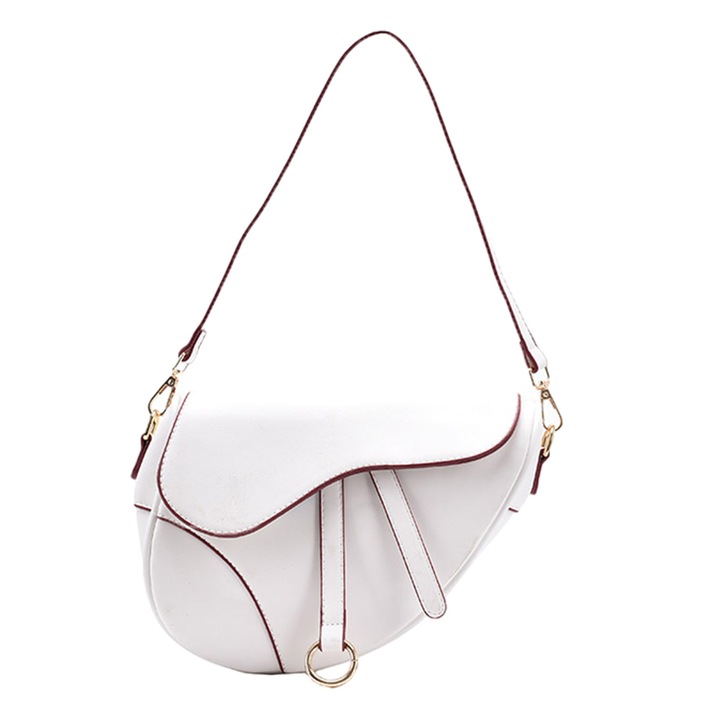 QttvbTna válltáska, PU, fehér, 24x13x5cm