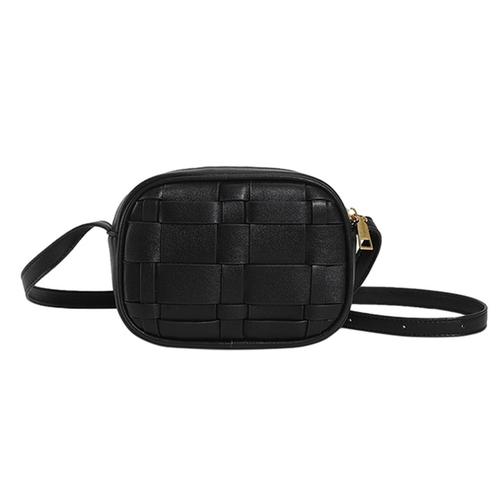 Szíj táska | Crossbody táska Divatos női bőr Fanny táska | Utazási divatos fekete mellkasi táska