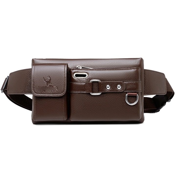 Jormftte férfi táska, ökológiai bőr, 1 fő rekesz, 26x4x15cm, barna