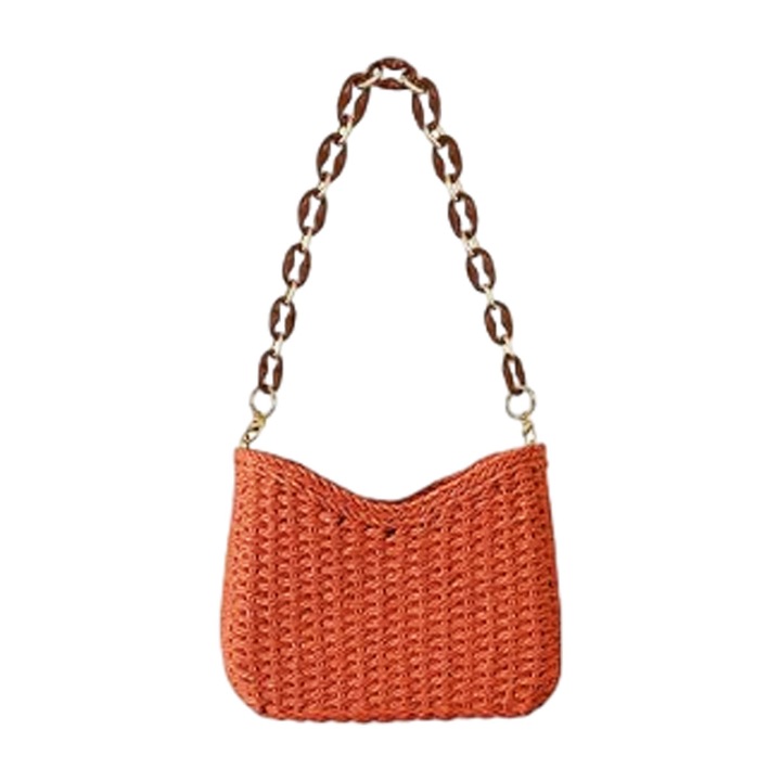 Jormftte szalmatáska, lila/rózsaszín/piros, 24x8x15cm, levehető pánt 32cm