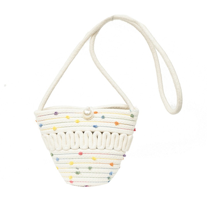 Női válltáska, Jormftte, pamut, 21x9x15cm, kávébarna/bézs/fehér szín, 1 db-os készlet