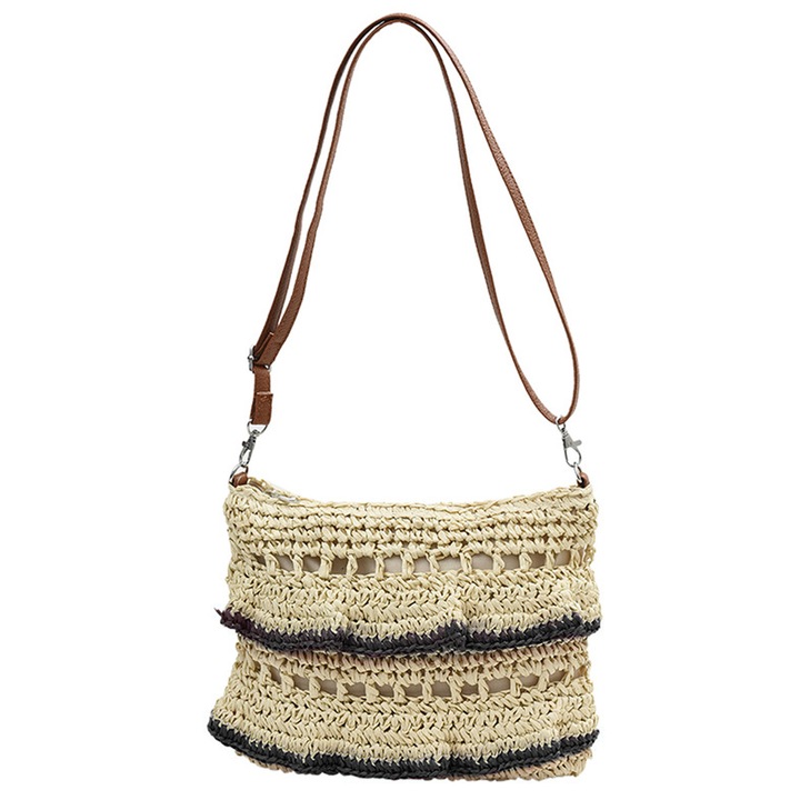 Jormftte szalmazsák, többszínű, 29x23x27x8cm, állítható pánt 33cm