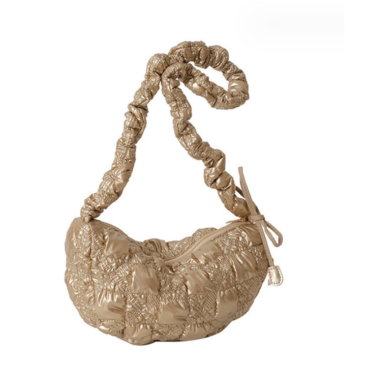 Jormftte női táska, felhő félhold, 32x17x8cm, lila, ezüst, arany