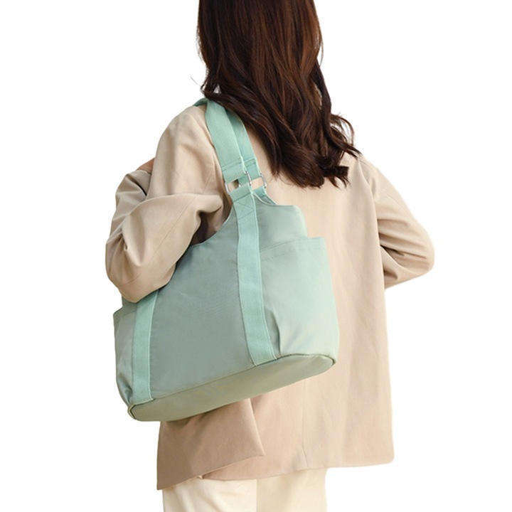 Jormftte válltáska, zöld/lila/sötétkék, 37x32x15cm, 1 szett