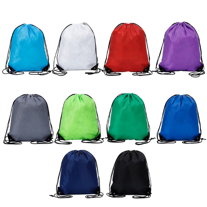 Set 10 x rucsac, Poliester, Multicolor, 34x42cm
