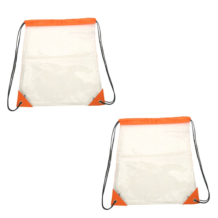 2 db PVC húzózsinóros hátizsák szett, Jormftte, narancssárga