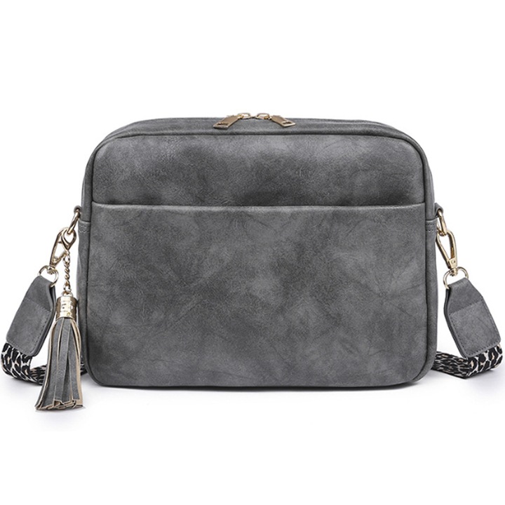 Jormftte válltáska, bézs/szürke/khaki, 27x19x7cm, 1 db.