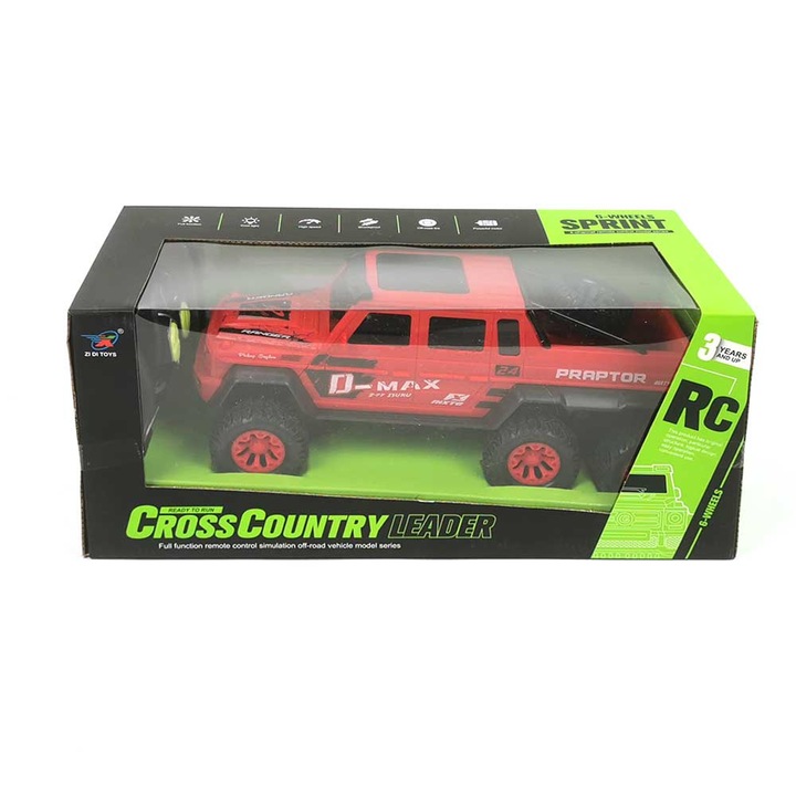 Játékautó, Mercedes-Benz G63 AMG 6×6, Távirányítóval, Piros