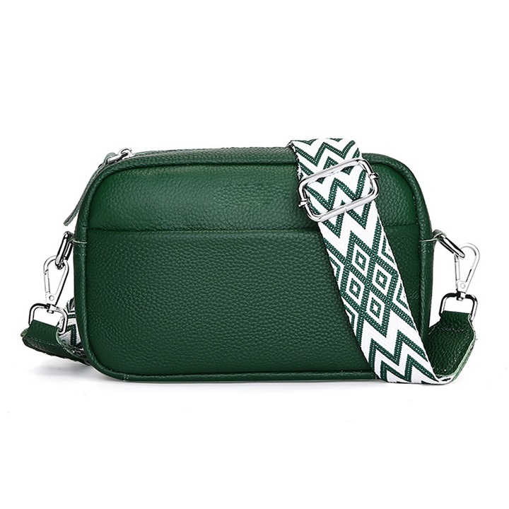 Geanta crossbody pentru femei, Cozevdnt, piele, curea groasa, multicolor, 22x14x8.5cm