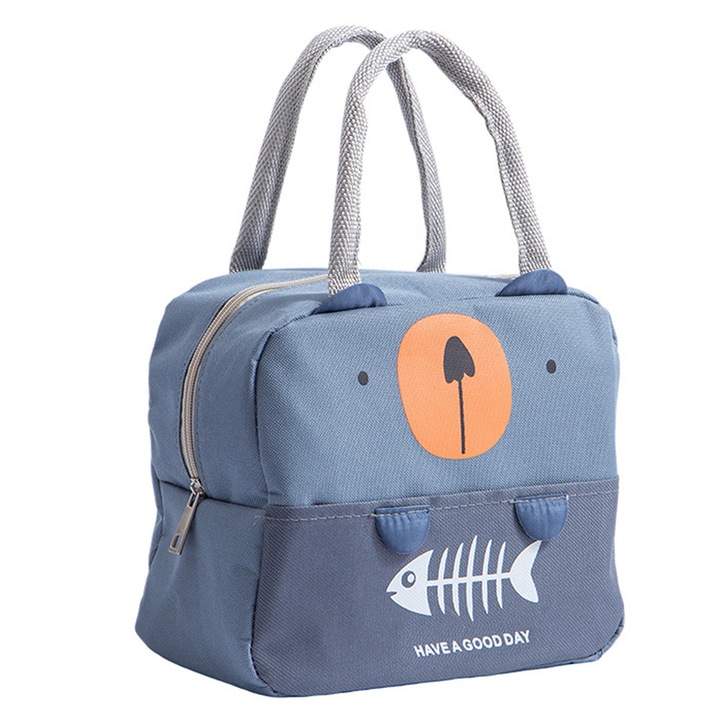 Rucsac termic Oxford, set 1 buc, albastru 23x21x13cm