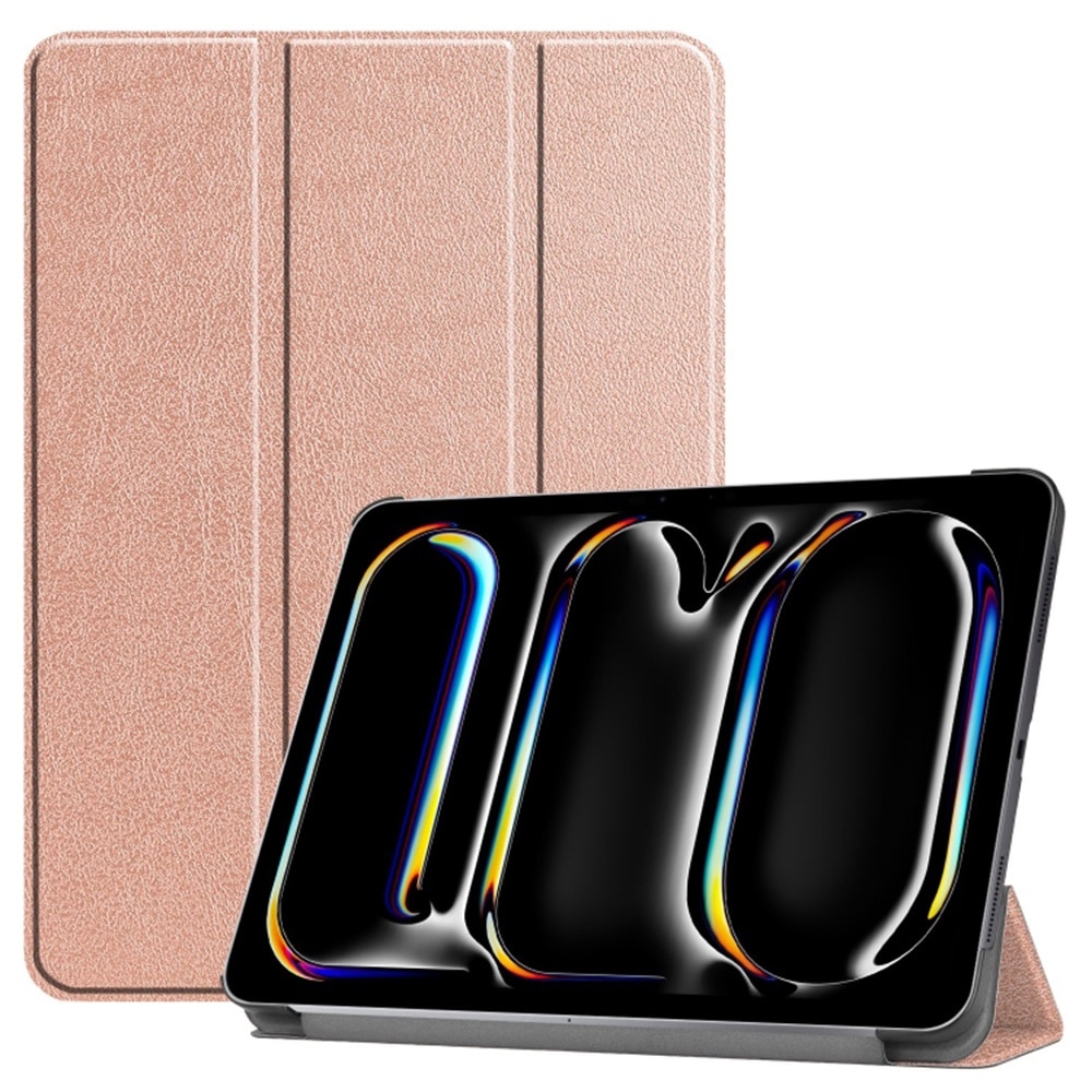 Husa compatibila cu Apple iPad Pro 13 (2024), 13.0 inchi, Tip carte, Bounce Comando, Protectie completa, Stand, Rose Gold