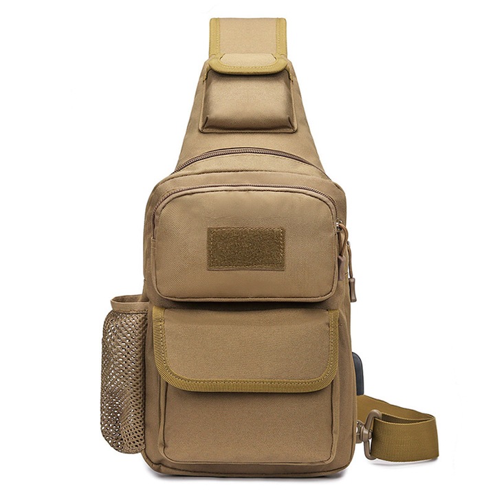 Rucsac Crossbody Cozevdnt, 25l, protectie umeri, Maro