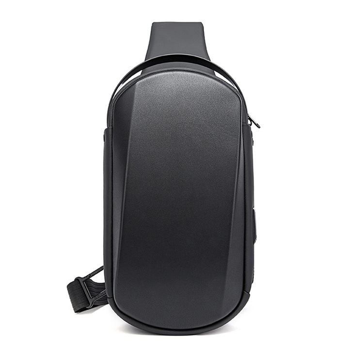 Rucsac barbati Cozevdnt, impermeabil, cu USB, negru