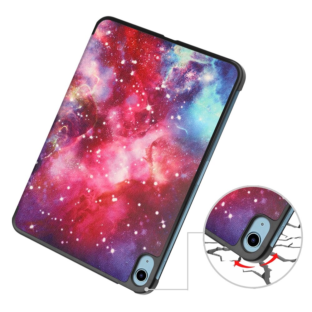 Husa compatibila cu Apple iPad 10 (2022), 10.9 inchi, Tip carte, Bounce Technology, Functie Wake/ Sleep, Comando Stand, Protectie completa, Galaxy