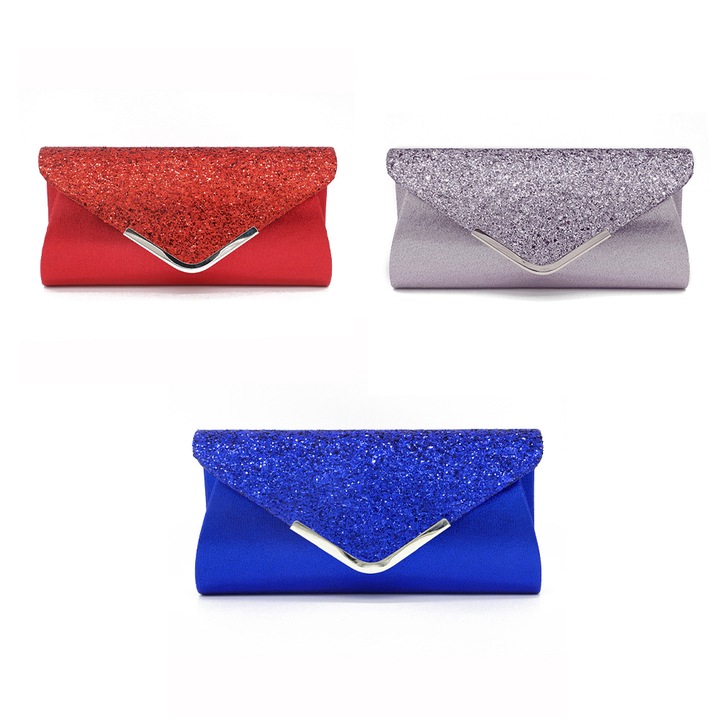 3 db-os női clutch táska készlet, BGHYHYHI, poliészter, fémlánc, többszínű