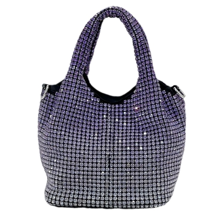 QttvbTna estélyi táska, valódi bőr, gradiens, levehető lánc, 15x15x14cm