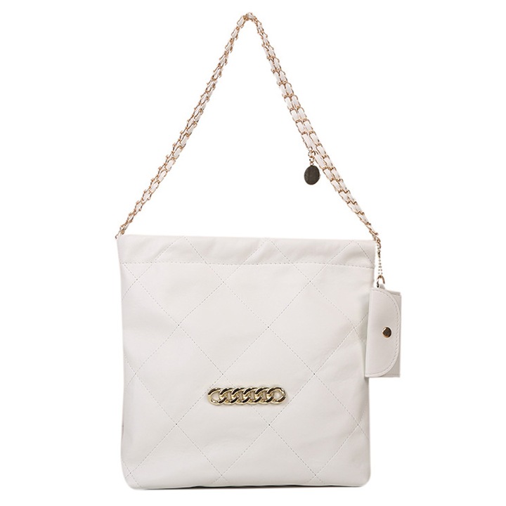 QttvbTna női táska, PU anyag, fehér, 29x26x28x7cm