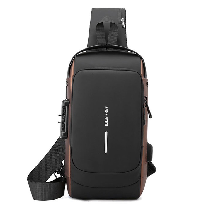 Rucsac Crossbody Cozevdnt, impermeabil, cu incarcare USB, multicolor, 25l