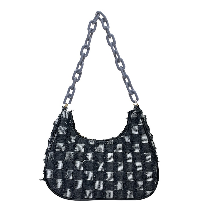 QttvbTna válltáska, farmer és poliészter, és 23x14x7