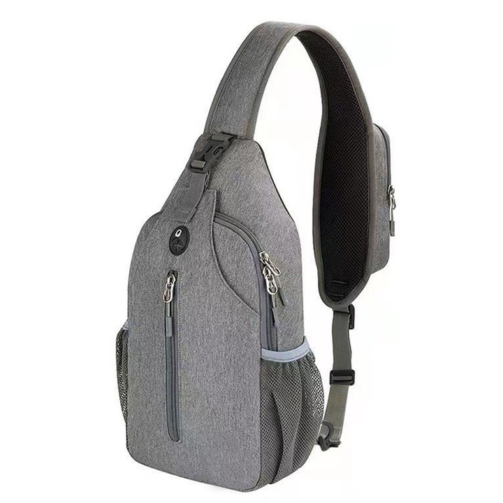 Crossbody hátizsák, Cozevdnt, poliészter, szürke, 18x9x38cm