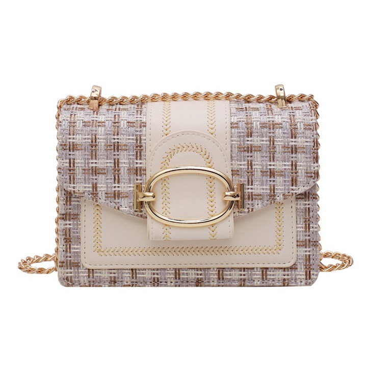 Női válltáska QttvbTna, PU és pamut vászonnal, többszínű, 18,5x14x8cm