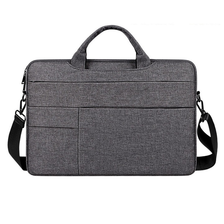 Laptop táska QttvbTna, 39x1,8x28cm, poliészter, vízálló, szürke