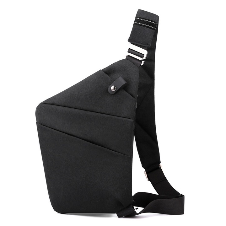 Crossbody táska, QttvbTna, poliészter, vízálló, 32 x 20 x 2 cm, fekete