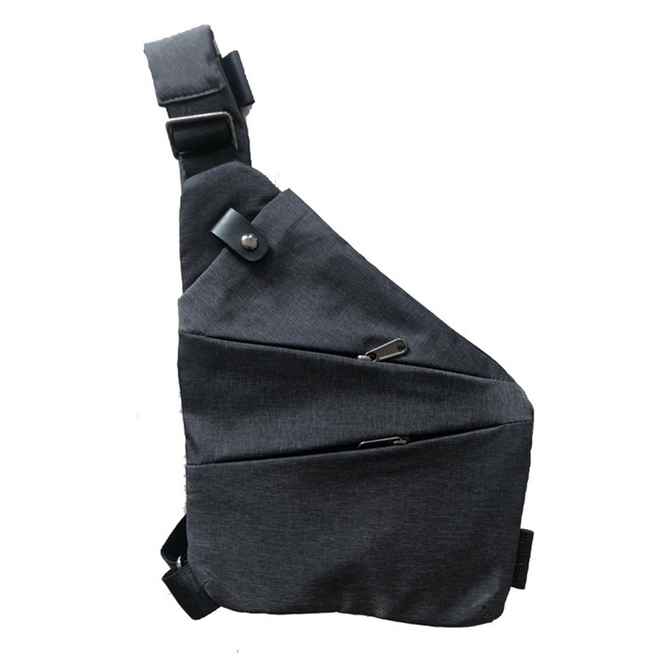 QttvbTna férfi lopásgátló vízálló melltáska 7,9 hüvelykes táblagéphez, fekete