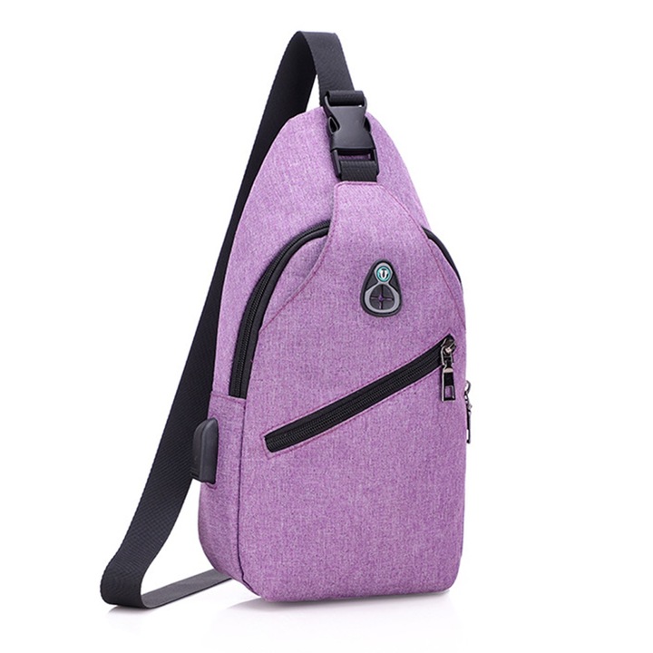 AMRINUGL sporttáska, egyszeri viselet, vízálló, lila, kompakt méret