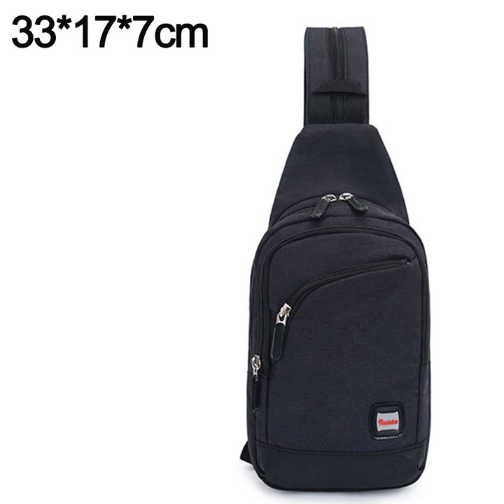 Раница през рамо, QttvbTna, полиестер, черна