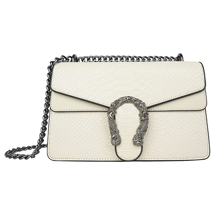 Női válltáska, elegáns, tágas, fehér