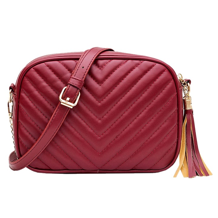 Női crossbody táska, QttvbTna, poliuretán, piros, 22x16cm