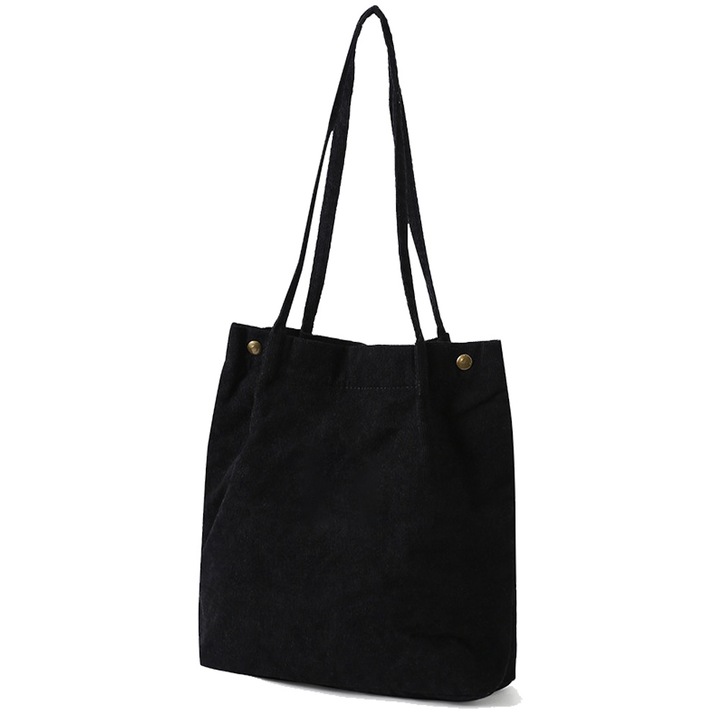 Чанта QttvbTna, кадифе, 40x37x12см, черна